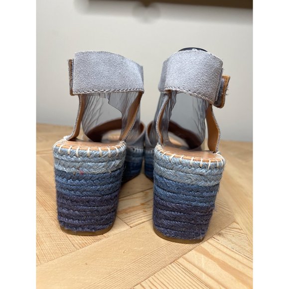 Frye and Co Womens Blue Espadrille Wedge Sandals Shoes Platform Ombre Size 8.5 - Picture 5 of 7